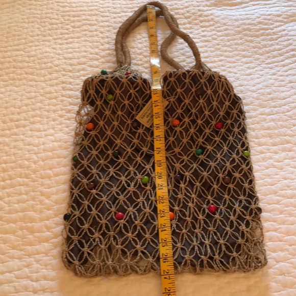 NEW Elephant Grass Bag With Wooden Beads - Picture 5 of 5